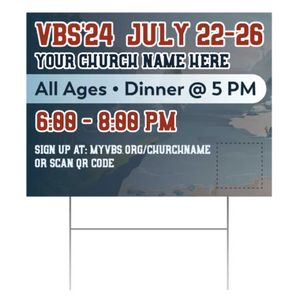 Easy Custom Outdoor Yard Sign - Personalize in Real Time - Breaker Rock VBS - YBRB001 Easy Custom Outdoor Yard Sign - Personalize in Real Time - Breaker Rock VBS - YBRB001