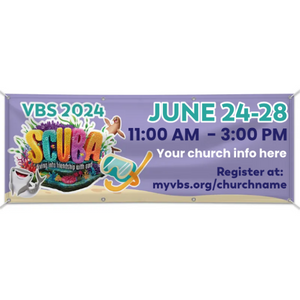 Easy Custom Outdoor Vinyl Banner - Personalize in Real Time - Scuba VBS - BSCU005 Easy Custom Outdoor Vinyl Banner - Personalize in Real Time - Scuba VBS - BSCU005