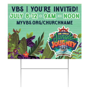 Easy Custom Outdoor Yard Sign - Personalize in Real Time - Jungle Journey VBS - YGJJ002 Easy Custom Outdoor Yard Sign - Personalize in Real Time - Jungle Journey VBS - YGJJ002