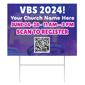 Easy Custom Outdoor Yard Sign - Personalize in Real Time - Start the Party VBS - YSTP002 Easy Custom Outdoor Yard Sign - Personalize in Real Time - Start the Party VBS - YSTP002