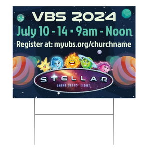 Easy Custom Outdoor Yard Sign - Personalize in Real Time - Stellar VBS - YSTE0081 Easy Custom Outdoor Yard Sign - Personalize in Real Time - Stellar VBS - YSTE0081
