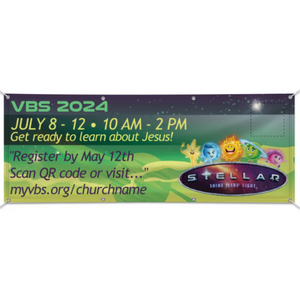 Easy Custom Outdoor Vinyl Banner - Personalize in Real Time - Stellar VBS - BSTE0071 Easy Custom Outdoor Vinyl Banner - Personalize in Real Time - Stellar VBS - BSTE0071