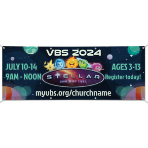 Easy Custom Outdoor Vinyl Banner - Personalize in Real Time - Stellar VBS - BSTE0081 Easy Custom Outdoor Vinyl Banner - Personalize in Real Time - Stellar VBS - BSTE0081