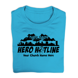 Easy Custom VBS T-Shirt - One Color Design - Hero Hotline VBS - VHER0311