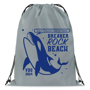 Easy Custom VBS Drawstring Bag - Personalize in Real Time - Breaker Rock Beach VBS - DBRB031 Easy Custom VBS Drawstring Bag - Personalize in Real Time - Breaker Rock Beach VBS - DBRB031