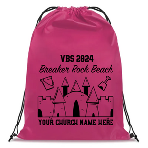 Easy Custom VBS Drawstring Bag - Personalize in Real Time - Breaker Rock Beach VBS - DBRB041 Easy Custom VBS Drawstring Bag - Personalize in Real Time - Breaker Rock Beach VBS - DBRB041