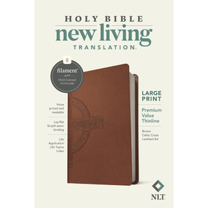 NLT Large Print Premium Value Thinline Bible, Large Print (Imitation Leather, Brown) - Bulk Case of 24