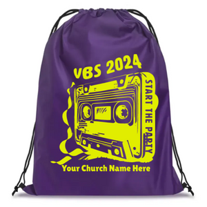 Easy Custom VBS Drawstring Bag - Personalize in Real Time - Start the Party VBS - DSTP021 Easy Custom VBS Drawstring Bag - Personalize in Real Time - Start the Party VBS - DSTP021