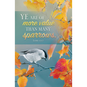 Church Bulletin 11" - Inspirational - Ye are of more value - Luke 12:7 (KJV) (Pack of 100) Church Bulletin 11" - Inspirational - Ye are of more value - Luke 12:7 (KJV) (Pack of 100)