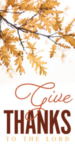 Church Banner - Fall & Thanksgiving - Gold Leaves Give Thanks