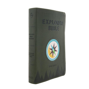 CSB Explorer Bible for Kids, Olive Compass LeatherTouch, Indexed - Bulk Case of 12