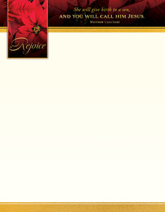 Letterhead - Christmas - Rejoice - Matthew 1:21 (CEB) (Pack of 100) Letterhead - Christmas - Rejoice - Matthew 1:21 (CEB) (Pack of 100)