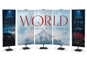 Church Banners - Snowy Skies - Joy Series - Five Banner Set - Two 2'x6' and Three 3'x6' Banners Church Banners - Snowy Skies - Joy Series - Five Banner Set - Two 2'x6' and Three 3'x6' Banners