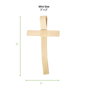 Handmade Dried Palm Crosses - Mini Size 4" x 2.5" (Pack of 50)