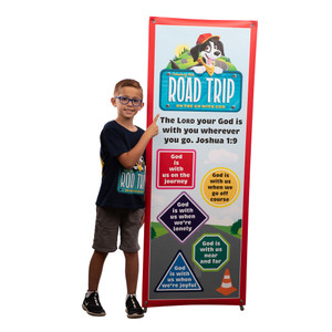 Theme Banner X Stand Combo - Road Trip VBS 2025 by Cokesbury Theme Banner X Stand Combo - Road Trip VBS 2025 by Cokesbury