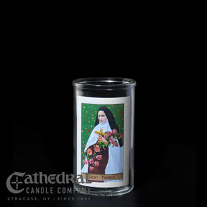Sacred Glass Candle Globes - Saint Therese (3 Globes) (DOZEN 3-DAY GLOBE) Sacred Glass Candle Globes - Saint Therese (3 Globes) (DOZEN 3-DAY GLOBE)