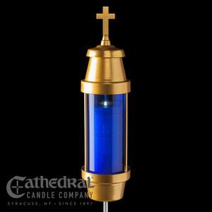 Plastic Memorial Light Fixture - Center Spike (Blue)