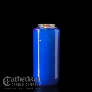 Cathedral 5-Day Glass Offering Candle (Blue) (DOZEN GLASS)
