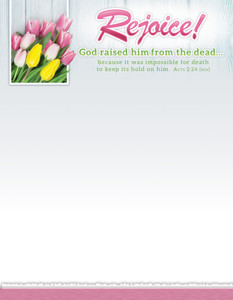 Letterhead - Easter - Acts 2:24 - Rejoice! - KJV - Pack of 100 Letterhead - Easter - Acts 2:24 - Rejoice! - KJV - Pack of 100