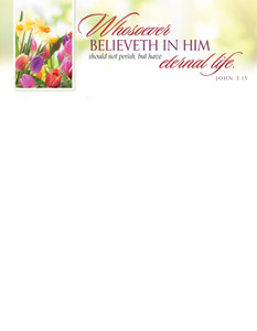 Letterhead - John 3:15 - Whosoever Believeth in Him - KJV - Pack of 100 Letterhead - John 3:15 - Whosoever Believeth in Him - KJV - Pack of 100