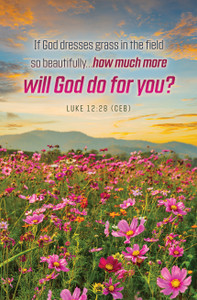 Church Bulletin 11" - General - Summer - Luke 12:28 - If God Dresses Grass in the Field - Pack of 100 Church Bulletin 11" - General - Summer - Luke 12:28 - If God Dresses Grass in the Field - Pack of 100