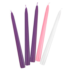 10" x 7/8" Advent Taper Candles (3 Purple - 1 Rose - 1 White) 10" x 7/8" Advent Taper Candles (3 Purple - 1 Rose - 1 White)