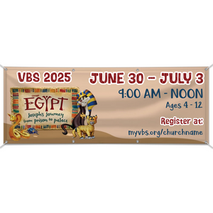 Easy Custom Outdoor Vinyl Banner - Personalize in Real Time - Egypt VBS - BEGY004 Easy Custom Outdoor Vinyl Banner - Personalize in Real Time - Egypt VBS - BEGY004