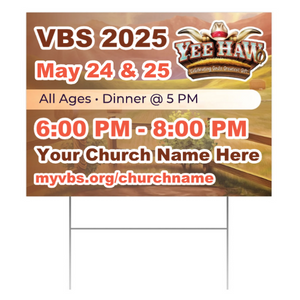 Easy Custom Outdoor Yard Sign - Personalize in Real Time - Yee-Haw VBS - YSYHA001 Easy Custom Outdoor Yard Sign - Personalize in Real Time - Yee-Haw VBS - YSYHA001