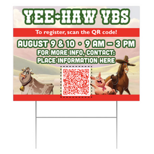 Easy Custom Outdoor Yard Sign - Personalize in Real Time - Yee-Haw VBS - YSYHA005 Easy Custom Outdoor Yard Sign - Personalize in Real Time - Yee-Haw VBS - YSYHA005