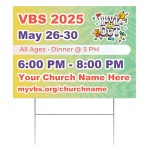 Easy Custom Outdoor Yard Sign - Personalize in Real Time - Live It Out VBS - YSLIV001 Easy Custom Outdoor Yard Sign - Personalize in Real Time - Live It Out VBS - YSLIV001