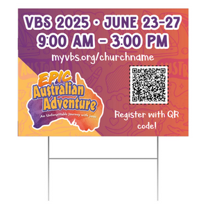 Easy Custom Outdoor Yard Sign - Personalize in Real Time - Epic Australian Adventure VBS - YSAUS002 Easy Custom Outdoor Yard Sign - Personalize in Real Time - Epic Australian Adventure VBS - YSAUS002