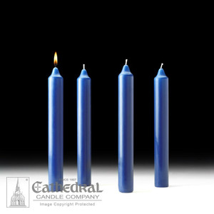 Advent Candle Set - 4 Sarum Blue (12" x 1.5") Stearine - Cathedral Candles Advent Candle Set - 4 Sarum Blue (12" x 1.5") Stearine - Cathedral Candles