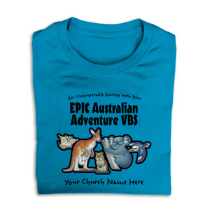 Epic Australian Adventure VBS Custom T-Shirt - Full Color Design with Animal Friends