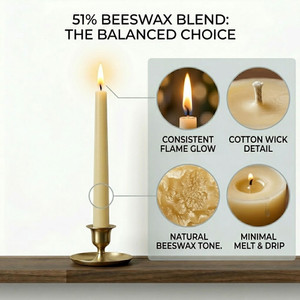 51% Beeswax Candle 7/8" x 12-5/8" Self Fit (24)
