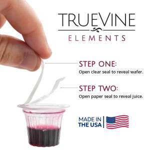 TrueVine Elements Cup - Prefilled Communion Cup Juice and Gluten-free Wafer Set (Box of 600) TrueVine Elements Cup - Prefilled Communion Cup Juice and Gluten-free Wafer Set (Box of 600)