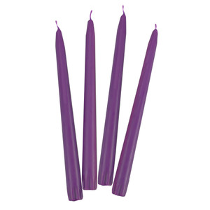 10" x 7/8" Advent Taper Candles - (4 Purple) 10" x 7/8" Advent Taper Candles - (4 Purple)