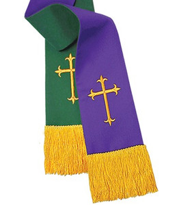 Clergy Stole (Pav) - Purple/Hunter/Cross Clergy Stole (Pav) - Purple/Hunter/Cross