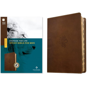NLT Courage For Life Study Bible for Men, Indexed (Imitation Leather, Rustic Brown) - Bulk Case of 10
