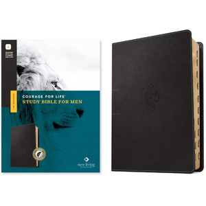 NLT Courage For Life Study Bible for Men, Indexed (Imitation Leather, Onyx Lion) - Bulk Case of 10