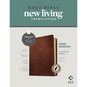NLT Wide Margin Bible, Filament Enabled, Thumb Indexed (Imitation Leather, Dark Brown Palm) - Bulk Case of 12