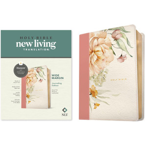 NLT Wide Margin Bible, Filament Enabled (Imitation Leather, Dusty Pink Blossoms) - Bulk Case of 12