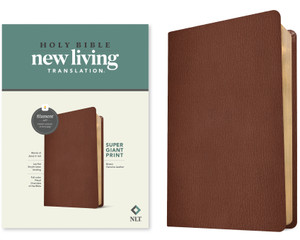 NLT Super Giant Print Bible, Filament Enabled Edition - Brown Genuine Leather