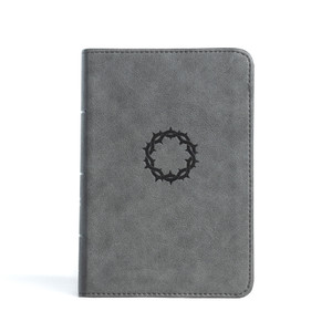 CSB Large Print Compact Reference Bible, Large Print (Leather Touch, Grey) - Bulk Case of 24