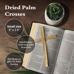 Palm Crosses Hand-Woven Small Size 4" x 2.5" (Pack of 50)