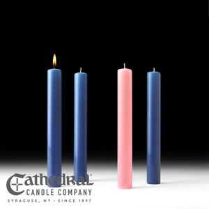 Advent Candle Set - 51% Beeswax 1.5" x 12" (3 Sarum Blue, 1 Rose) - Cathedral Candles Advent Candle Set - 51% Beeswax 1.5" x 12" (3 Sarum Blue, 1 Rose) - Cathedral Candles