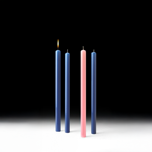 Advent Candle Set - 51% Beeswax - 12" x 0.875" - Pack of 4 (3 Sarum Blue, 1 Rose) - Cathedral Candles Advent Candle Set - 51% Beeswax - 12" x 0.875" - Pack of 4 (3 Sarum Blue, 1 Rose) - Cathedral Candles