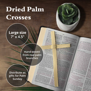 Palm Crosses Hand-Woven Regular Size 6" x 4.5" (Pack of 50)