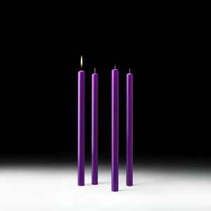 Advent Candle Set - 51% Beeswax - 12" x 0.875" - Pack of 4 (Purple) - Cathedral Candles Advent Candle Set - 51% Beeswax - 12" x 0.875" - Pack of 4 (Purple) - Cathedral Candles