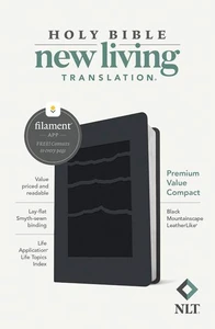 NLT Premium Value Compact Bible (Filament Enabled), Black Mountainscape LeatherLike - Bulk Case of 48