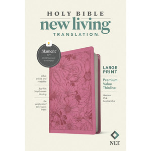 NLT Premium Value Large Print Thinline Bible, Large Print (Imitation Leather, Garden Pink) - Bulk Case of 24